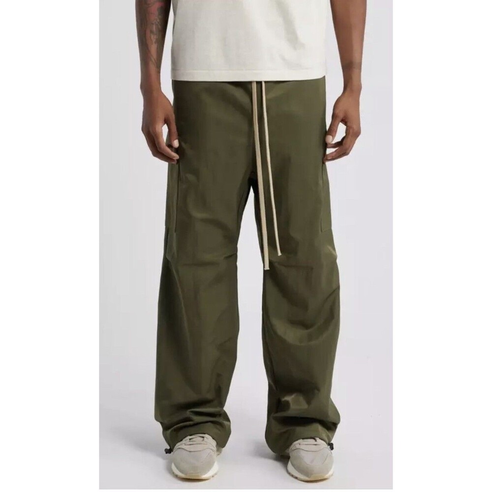 Fear of God Olive Green Wide-Leg Cargo Pants
